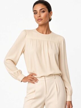 Miu Miu 100% silk blouse cream classic timeless luxury made in Italy size 42